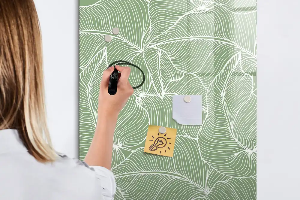 Magnetická popisovací tabule se vzorem velkých listů