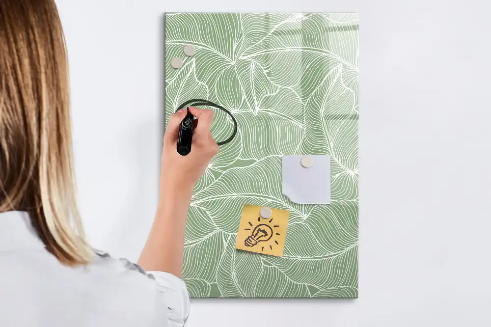 Magnetická popisovací tabule se vzorem velkých listů