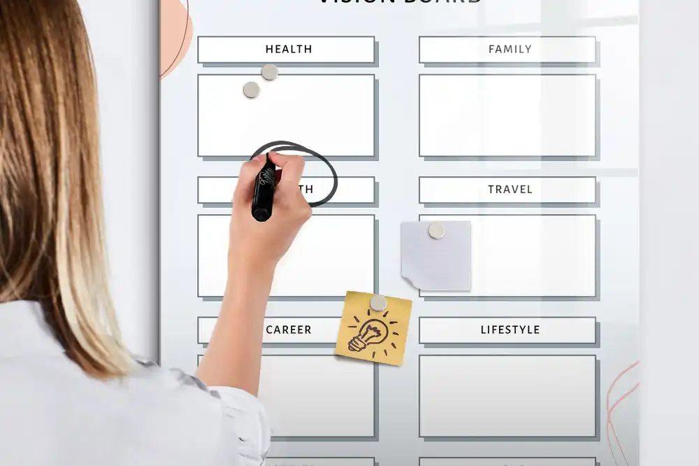 Magnetická popisovací tabule s kartou zdravého životního stylu