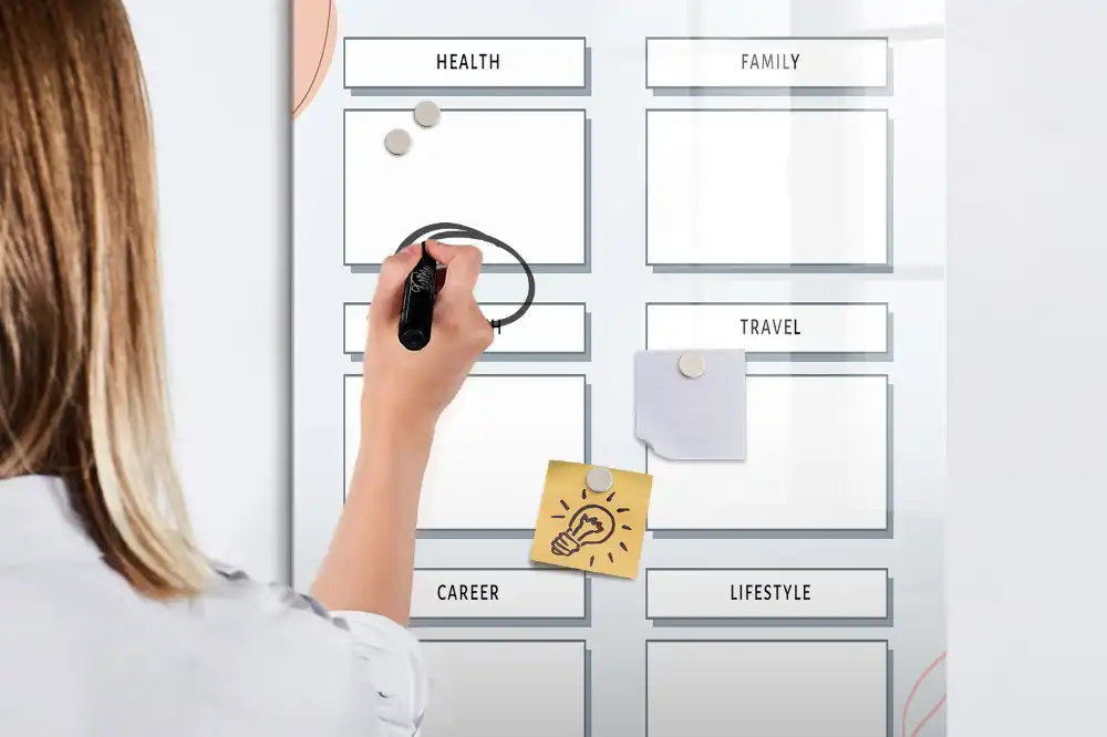 Magnetická popisovací tabule s kartou zdravého životního stylu