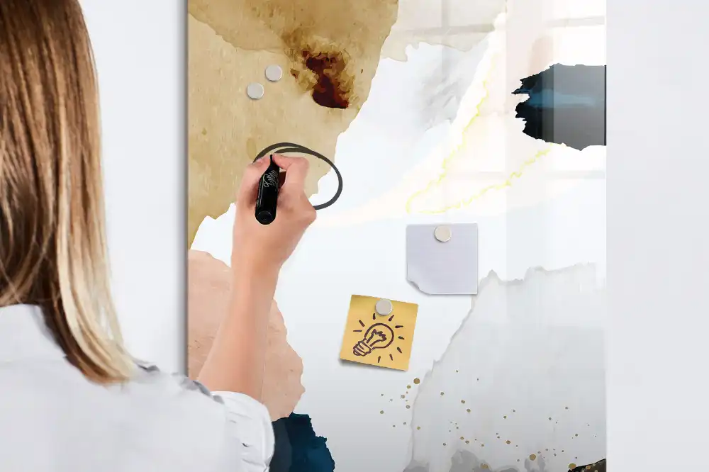 Magnetická popisovací tabule s akvarelovou abstrakcí