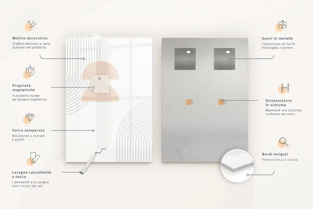 Magnetická popisovací tabule s akvarelovou abstrakcí