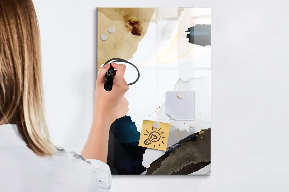 Magnetická popisovací tabule s akvarelovou abstrakcí
