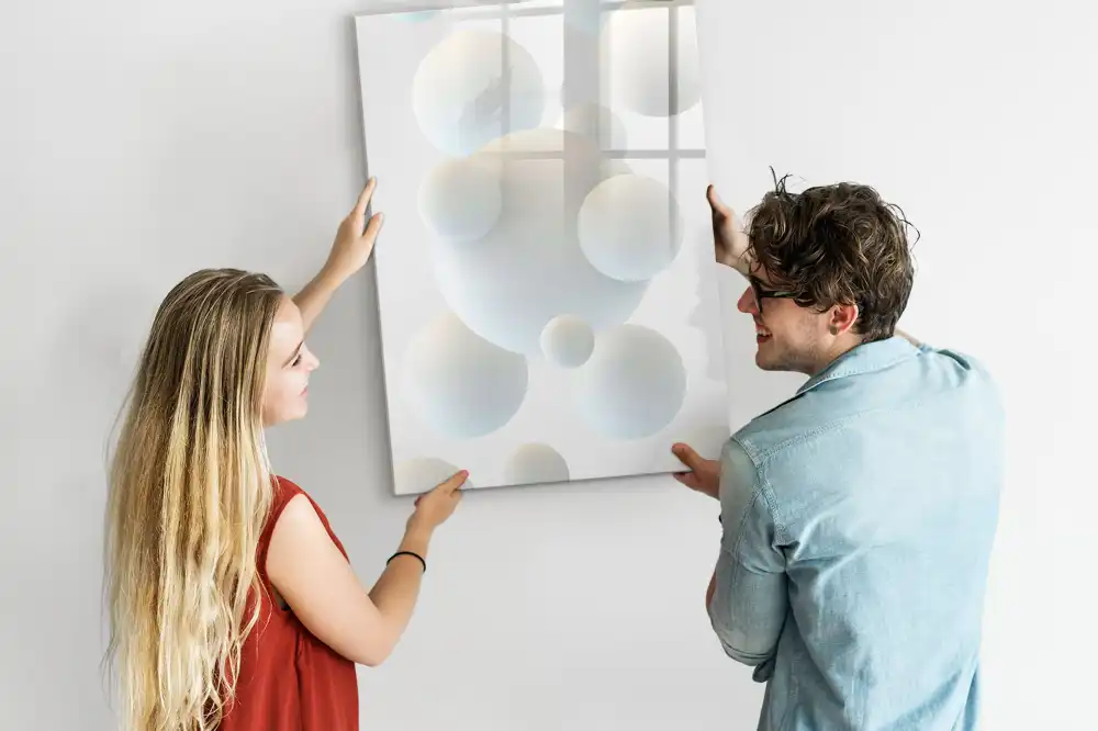 Magnetická popisovací tabule s abstraktním motivem míčků