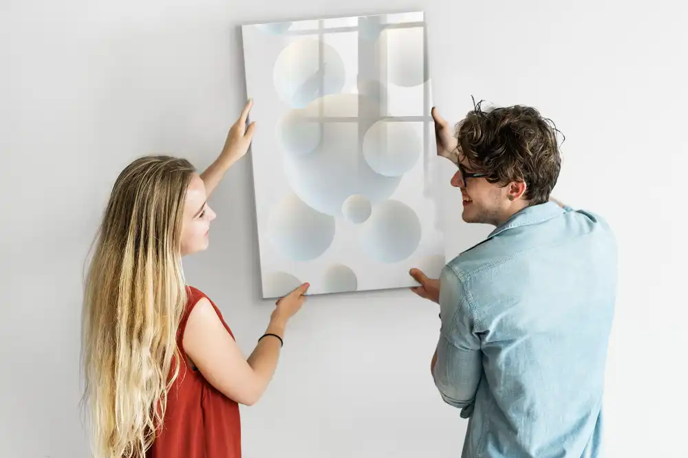 Magnetická popisovací tabule s abstraktním motivem míčků