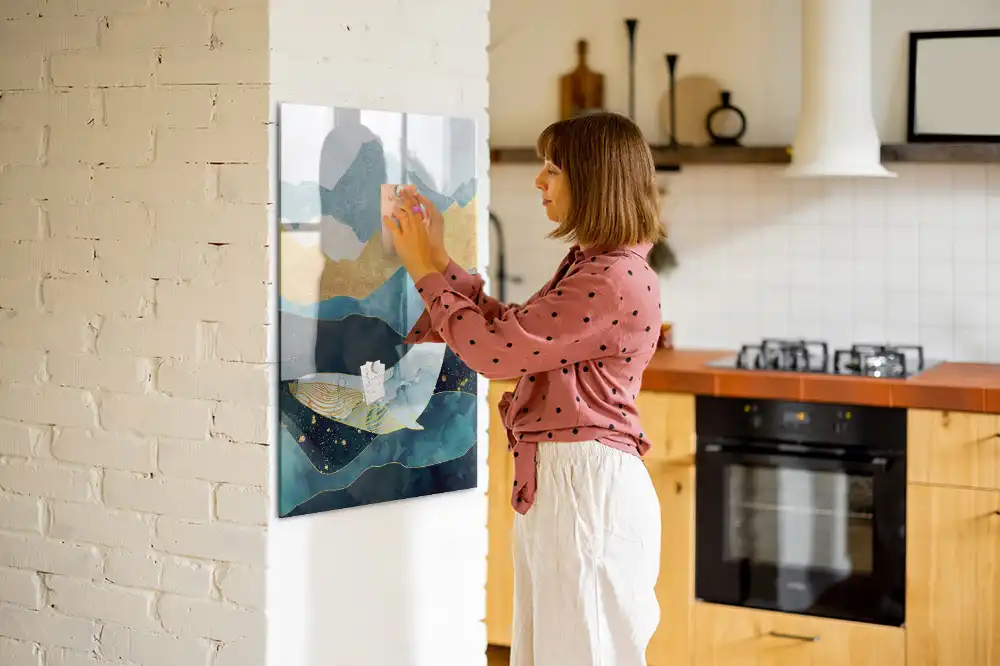 Magnetická popisovací tabule s motivem mramorové velryby