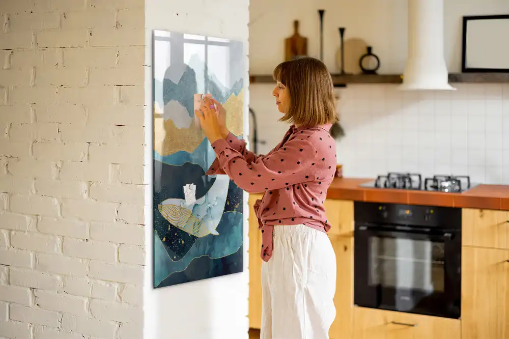 Magnetická popisovací tabule s motivem mramorové velryby