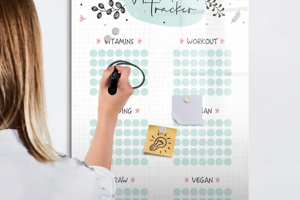 Magnetická tabule na kreslení a sledovač návyků