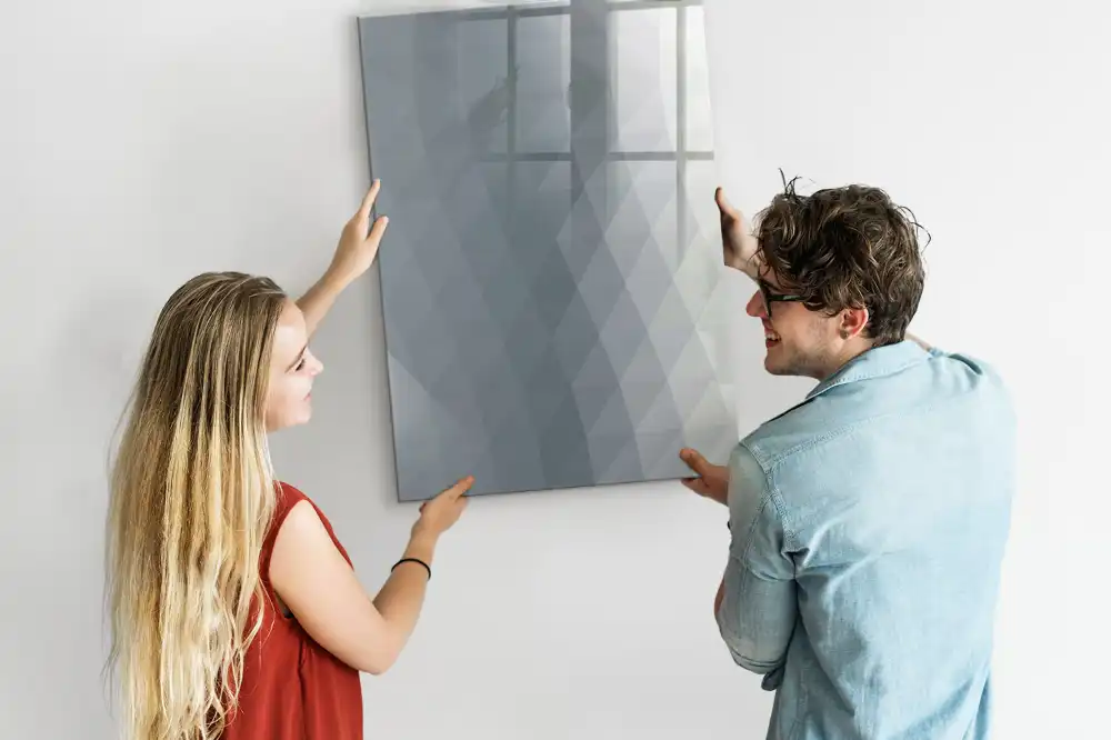 Magnetická kreslicí tabule s motivem šedé malířské vlny