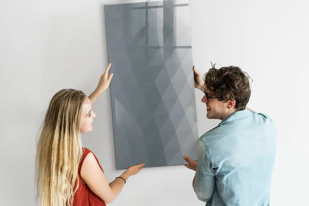 Magnetická kreslicí tabule s motivem šedé malířské vlny