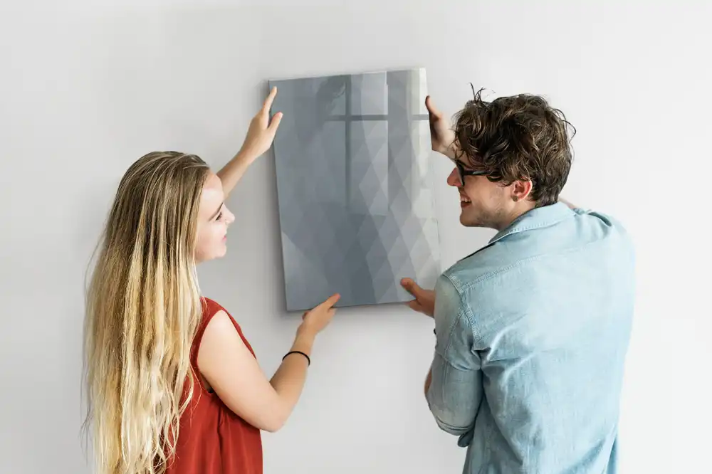 Magnetická kreslicí tabule s motivem šedé malířské vlny