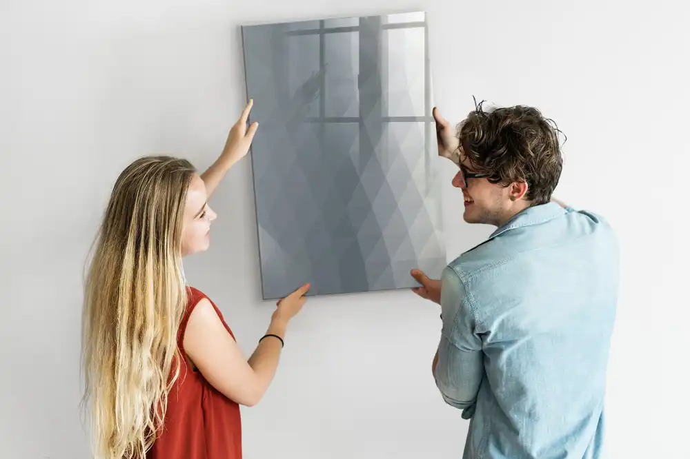 Magnetická kreslicí tabule s motivem šedé malířské vlny