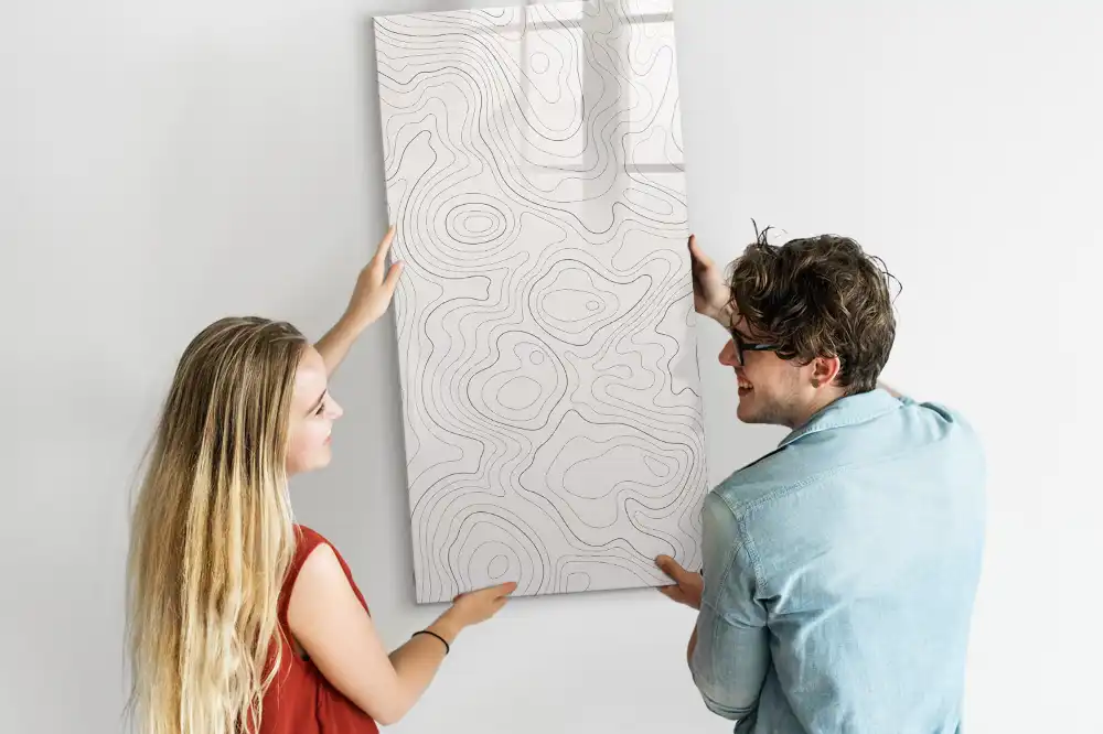 Magnetická popisovací tabule s motivem abstraktních linií