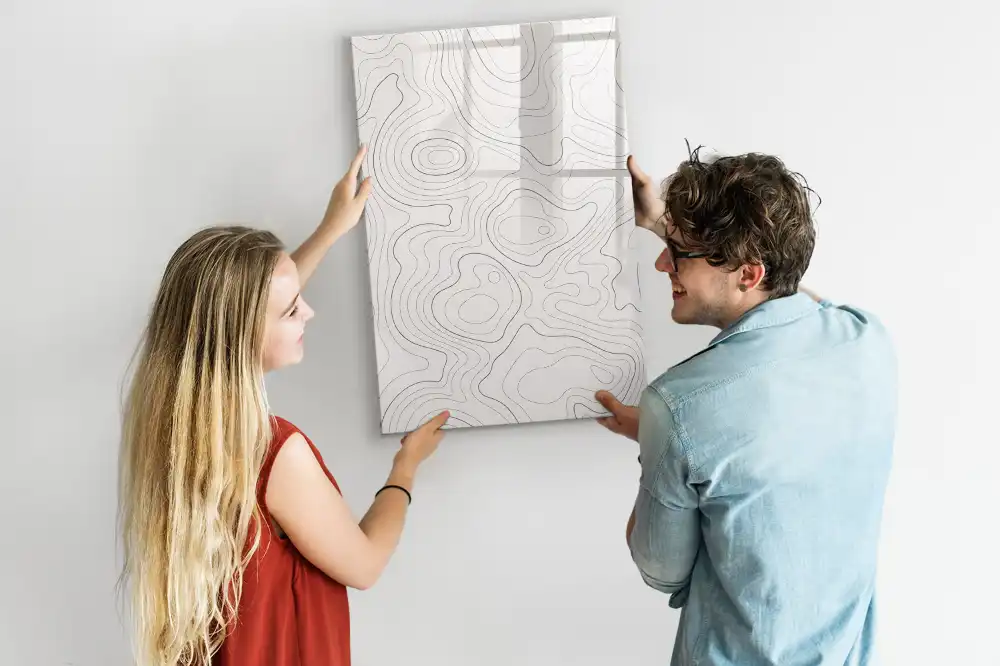 Magnetická popisovací tabule s motivem abstraktních linií