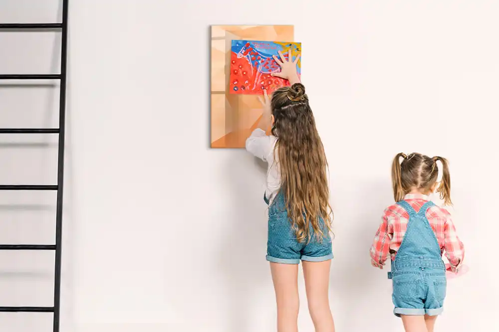 Magnetická popisovací tabule pro skládání trojúhelníků