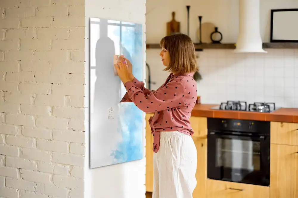 Magnetická popisovací tabule s motivem rozlitých akvarelů