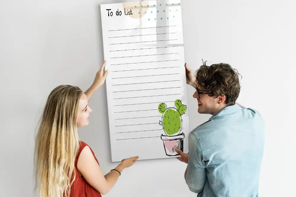 Magnetická tabule na kreslení a seznam úkolů