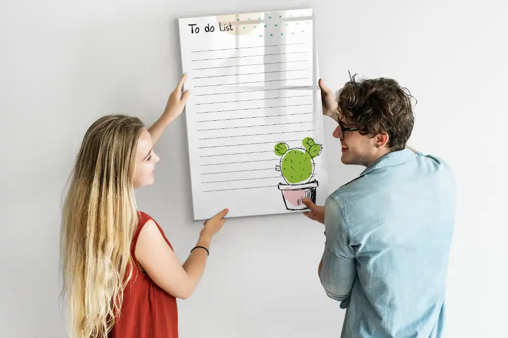 Magnetická tabule na kreslení a seznam úkolů