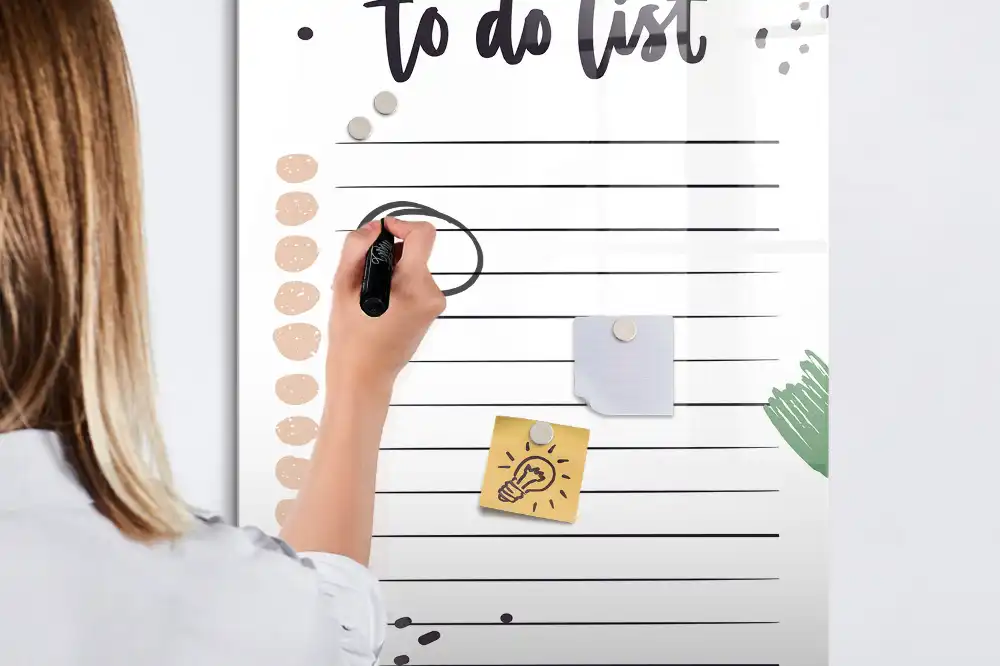 Magnetická popisovací tabule organizátor úkolů