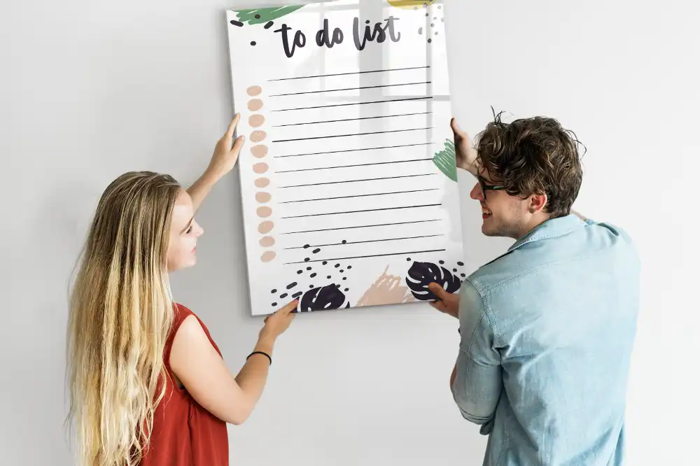 Magnetická popisovací tabule organizátor úkolů