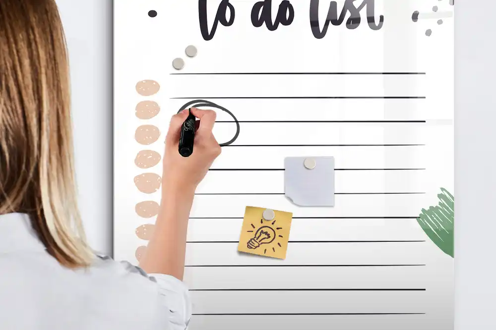 Magnetická popisovací tabule organizátor úkolů