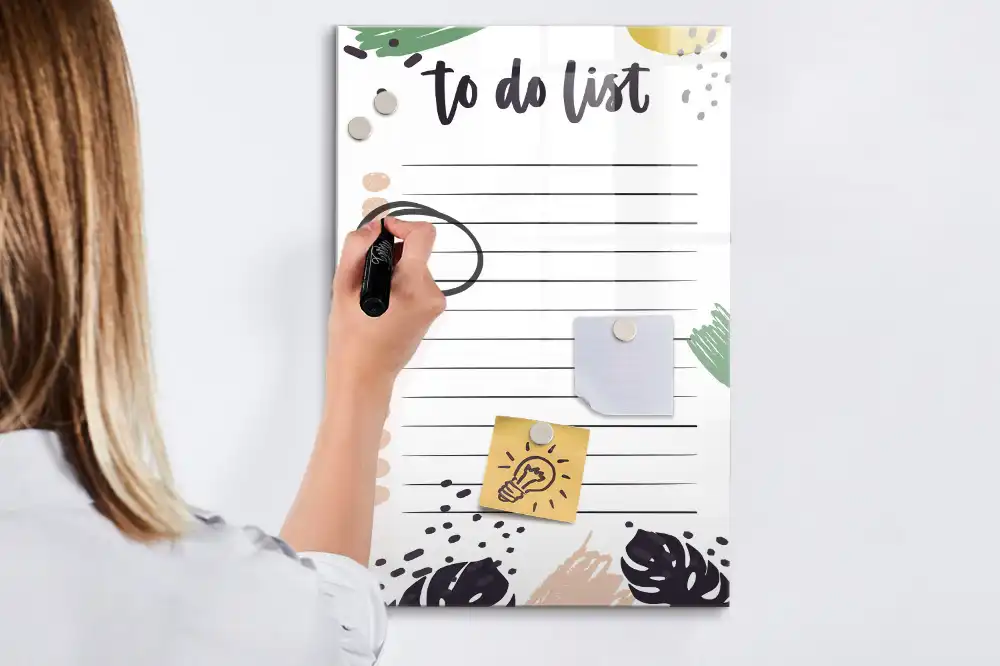 Magnetická popisovací tabule organizátor úkolů