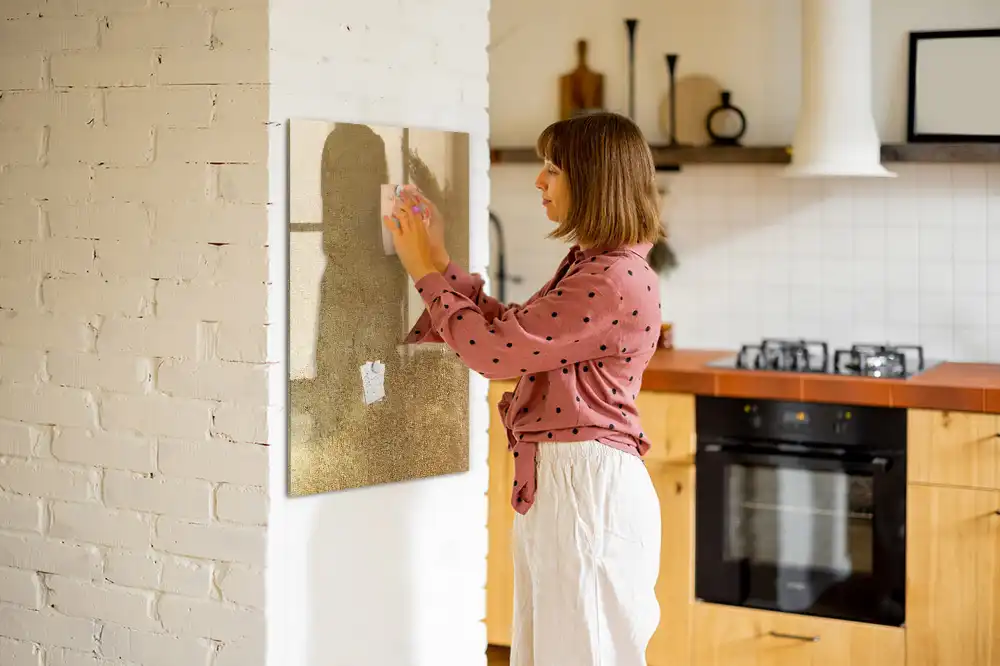 Magnetická popisovací tabule s dekorativní látkou