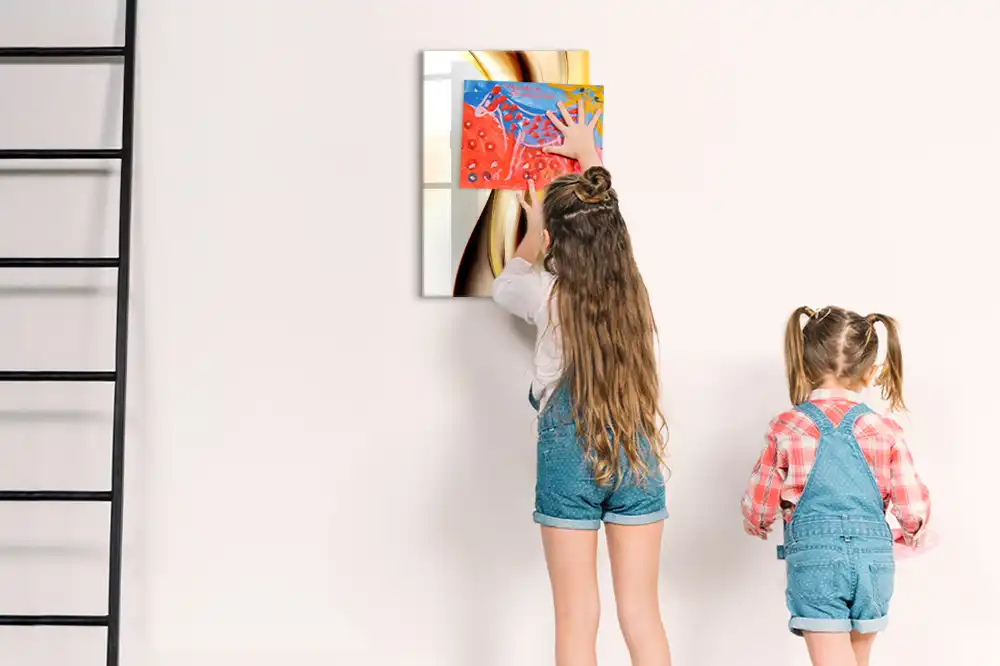 Magnetická tabule na kreslení se vzorem zlaté abstraktní vlny