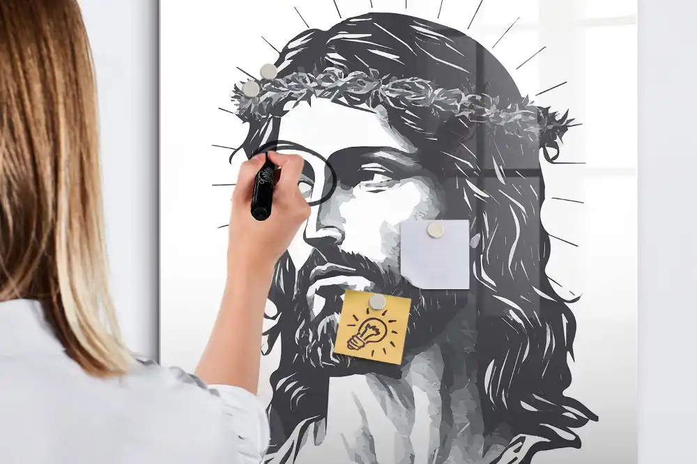 Magnetická psací tabule s motivem Ježíše Krista