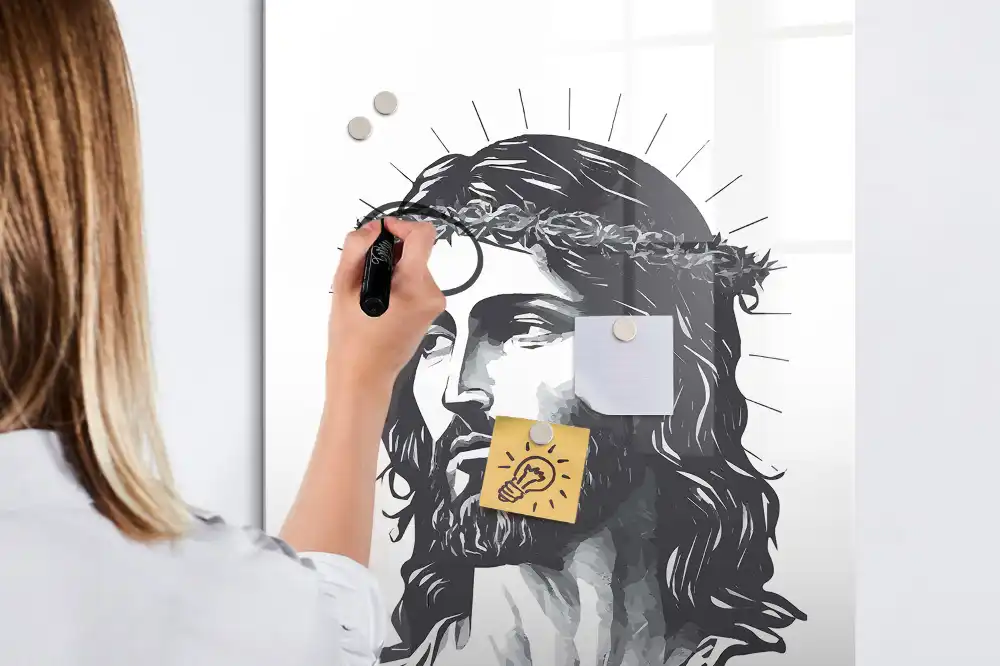 Magnetická psací tabule s motivem Ježíše Krista