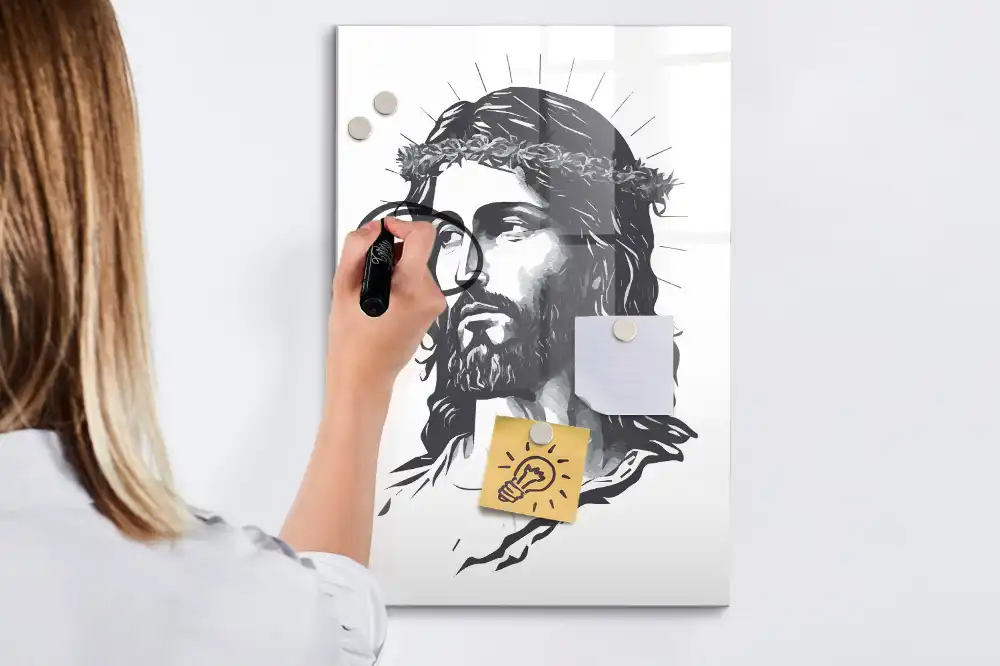 Magnetická psací tabule s motivem Ježíše Krista