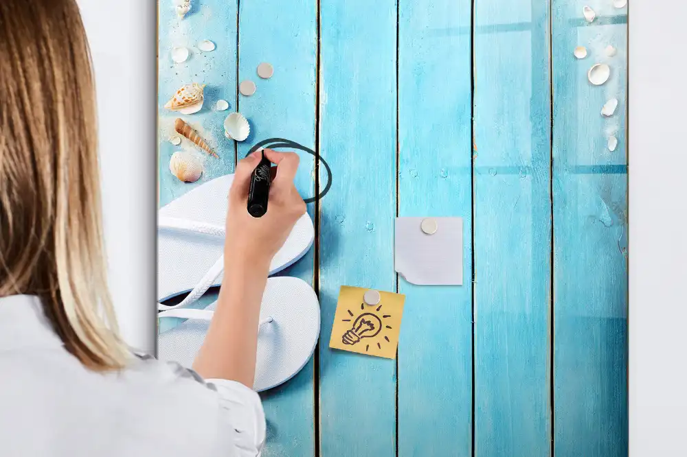 Magnetická popisovací tabule s motivem modré pláže