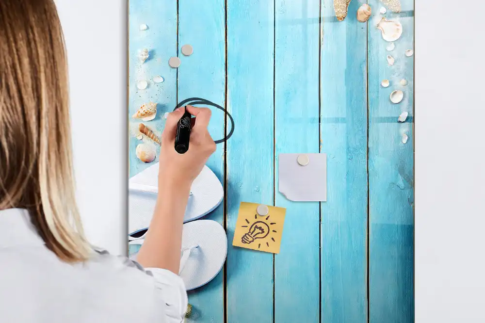 Magnetická popisovací tabule s motivem modré pláže