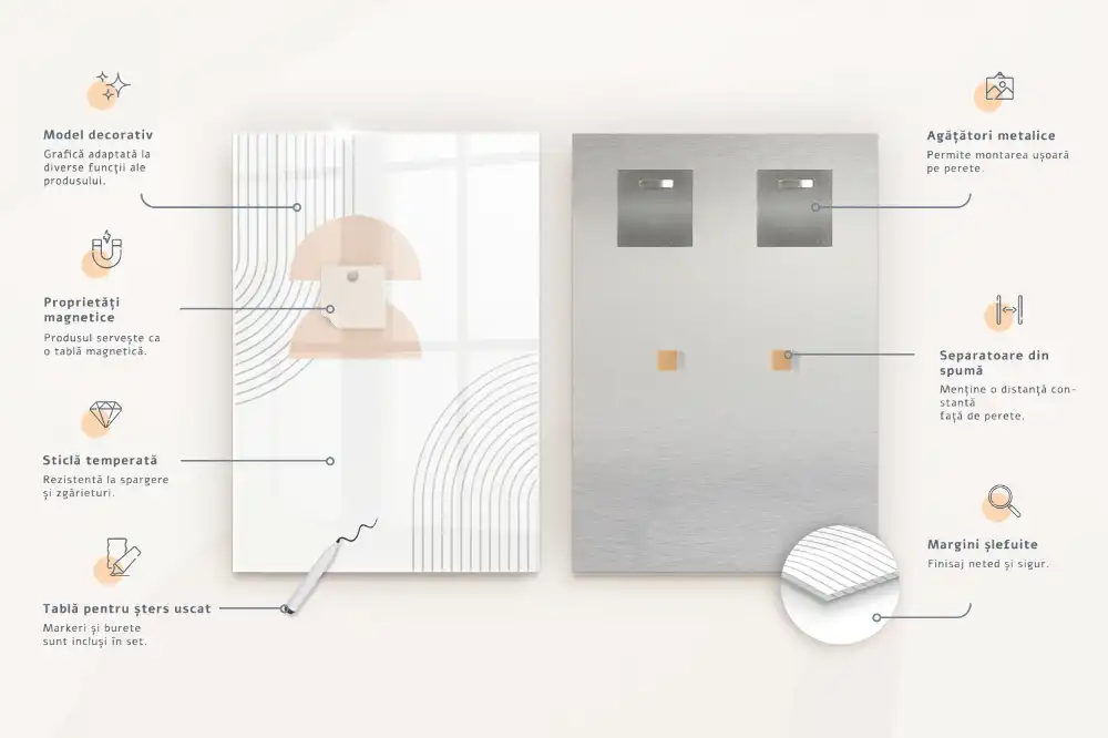 Magnetická kreslicí tabule s kovovým leskem