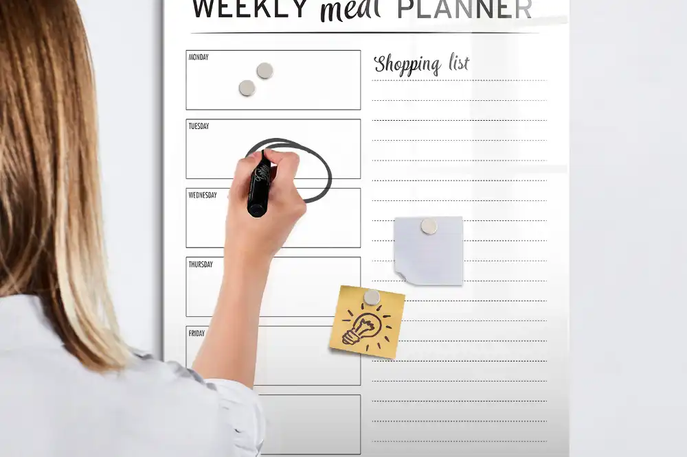 Magnetická kreslící tabule na sedmidenní menu