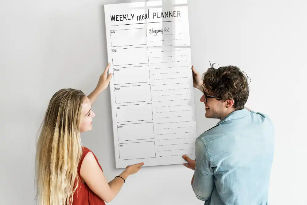 Magnetická kreslící tabule na sedmidenní menu