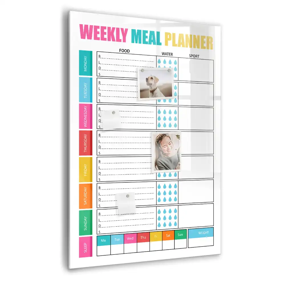 Magnetická kreslící tabule na týdenní menu