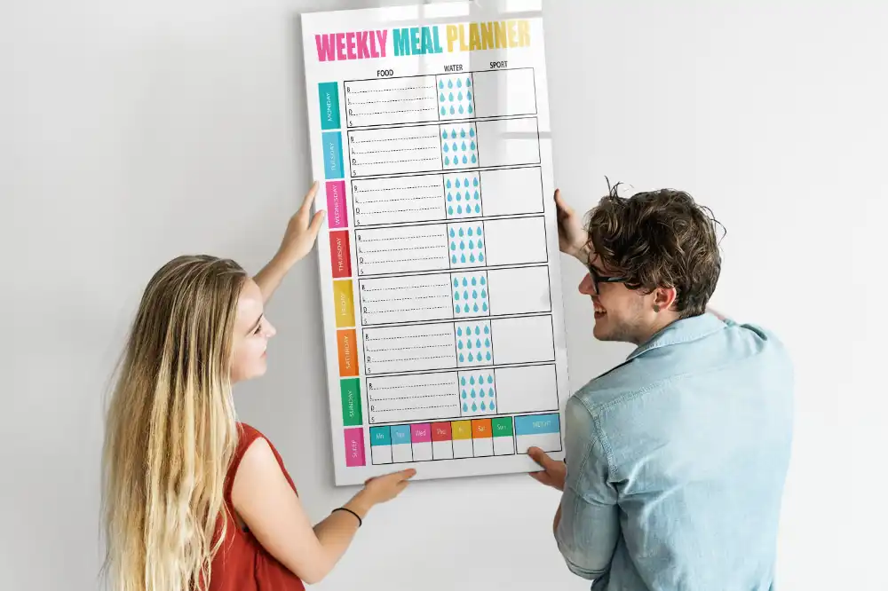 Magnetická kreslící tabule na týdenní menu