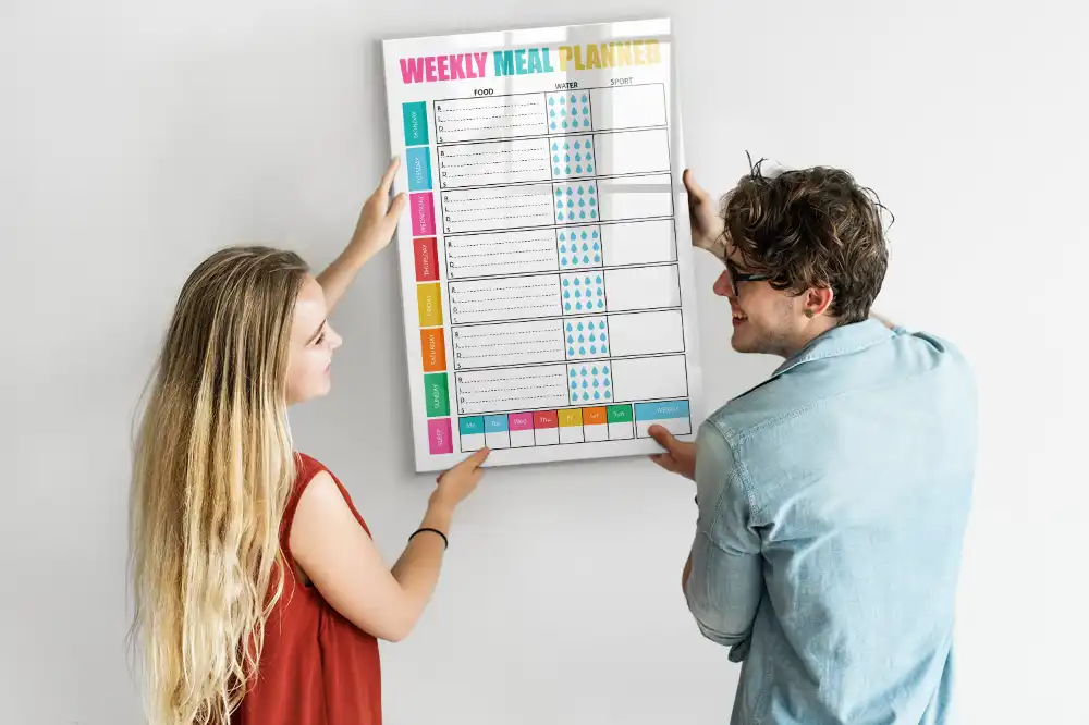 Magnetická kreslící tabule na týdenní menu