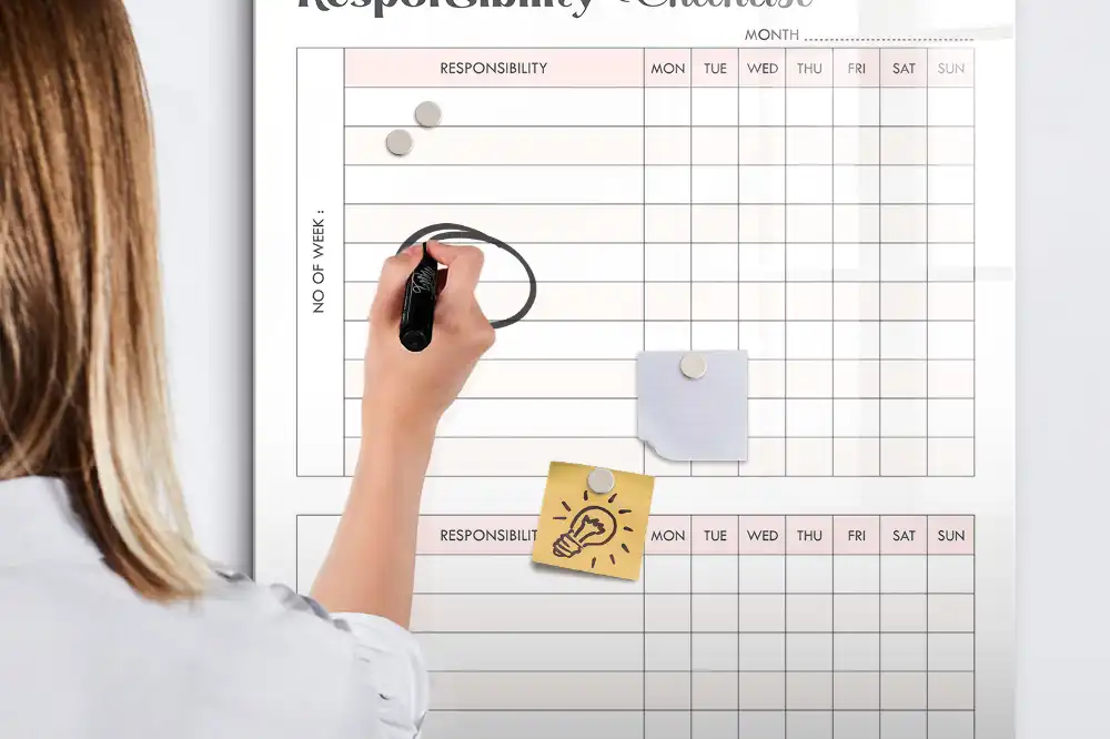 Magnetická psací tabule na kontrolní seznam úkolů