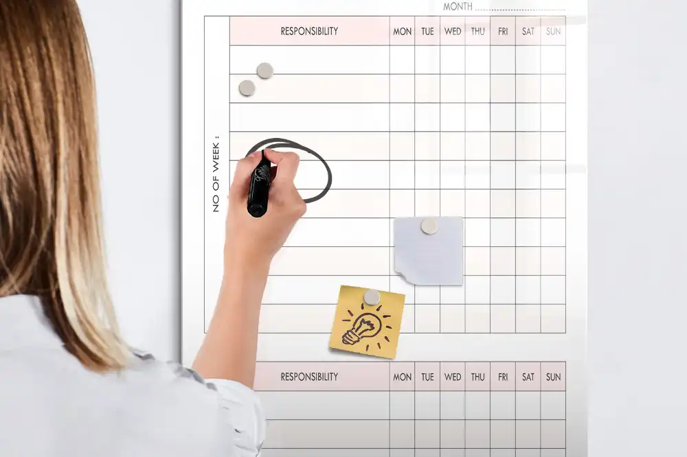 Magnetická psací tabule na kontrolní seznam úkolů