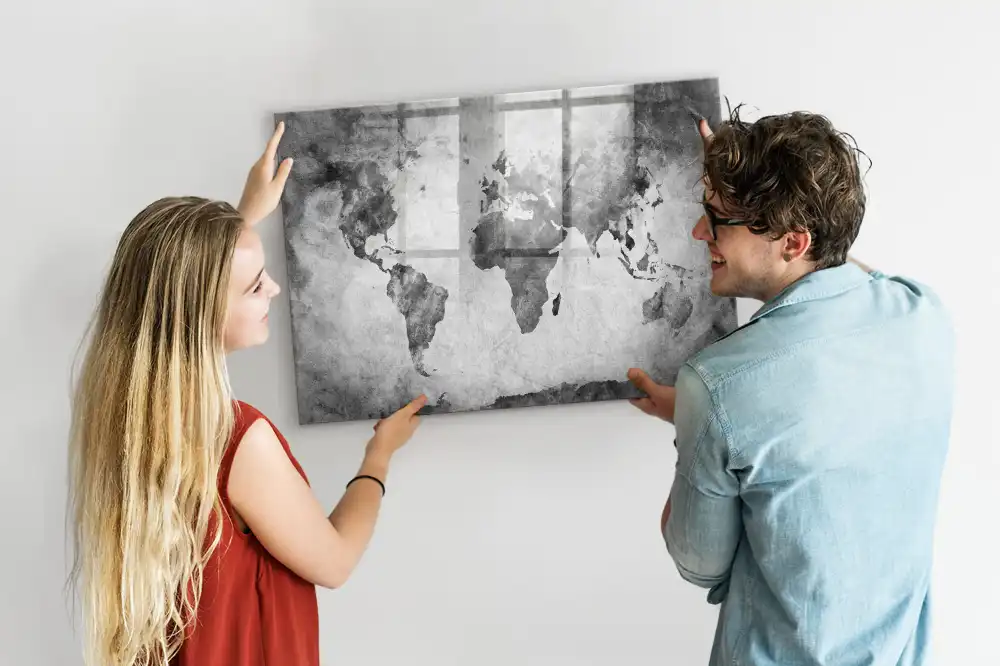 Magnetická kreslící tabule pro děti s motivem mapy světa