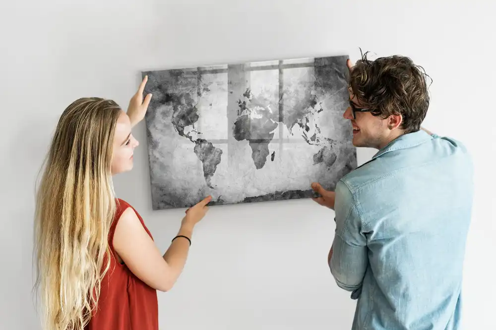 Magnetická kreslící tabule pro děti s motivem mapy světa