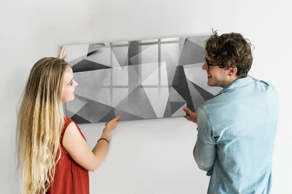 Magnetická tabule na kreslení s motivem trojrozměrné abstrakce