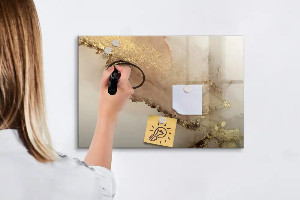 Magnetická kreslicí tabule s motivem luxusního zlatého mramoru
