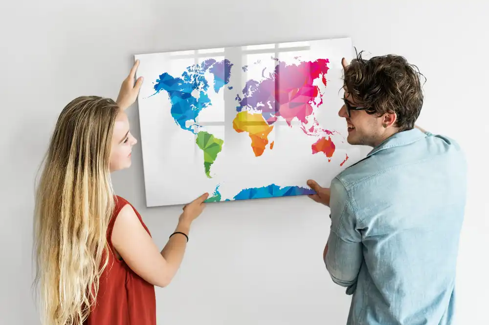 Dětská magnetická kreslící tabule s motivem mapy světa