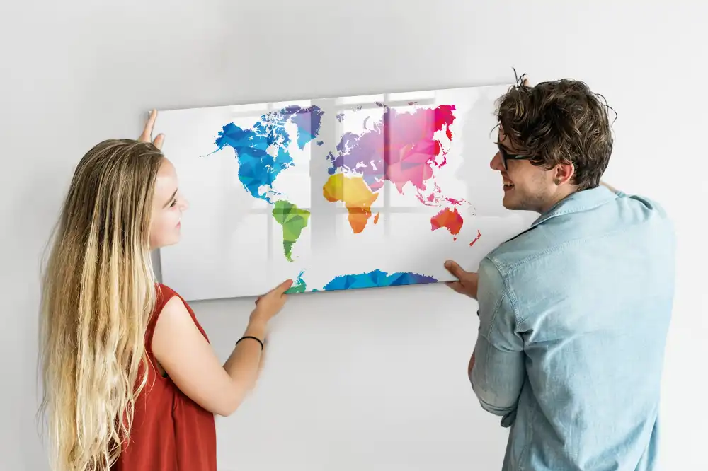 Dětská magnetická kreslící tabule s motivem mapy světa