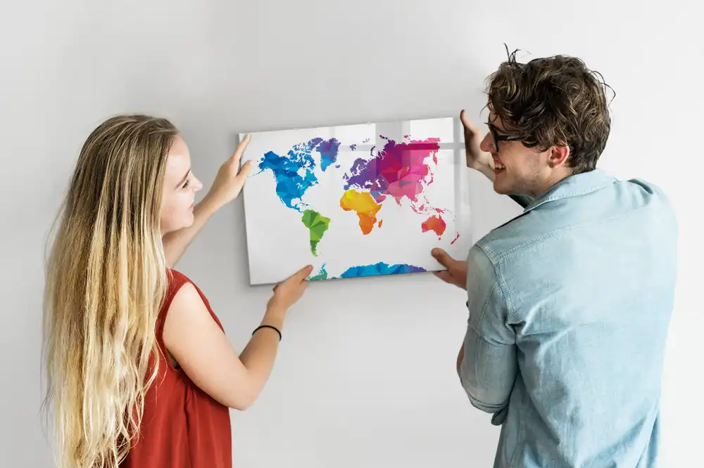 Dětská magnetická kreslící tabule s motivem mapy světa