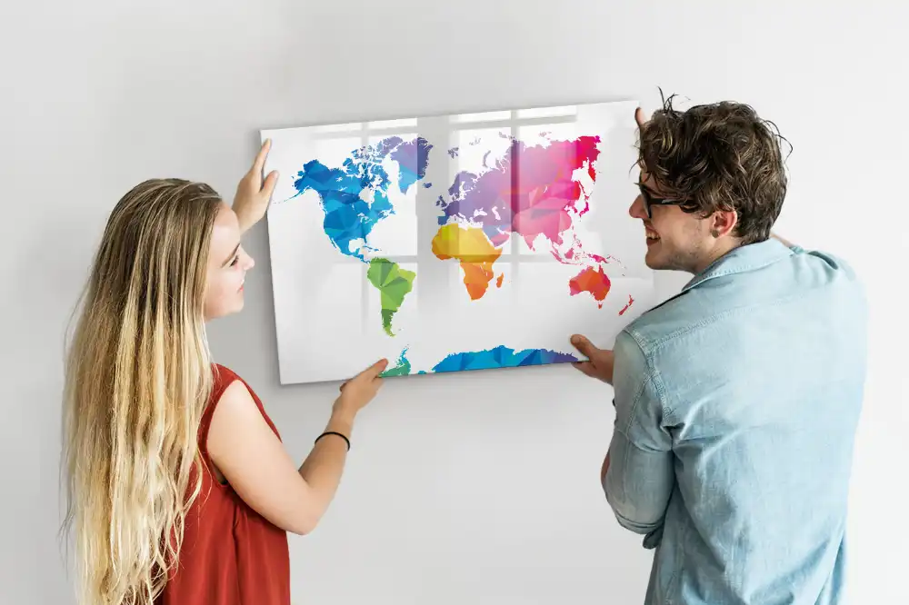Dětská magnetická kreslící tabule s motivem mapy světa