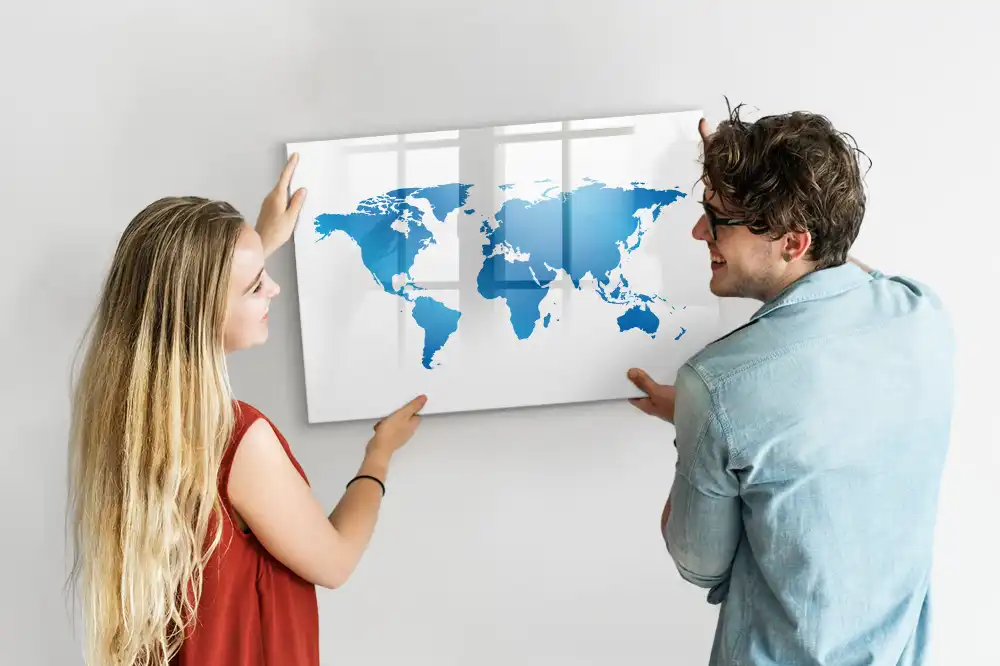 Magnetická kreslící tabule pro děti s obrysy kontinentů Země
